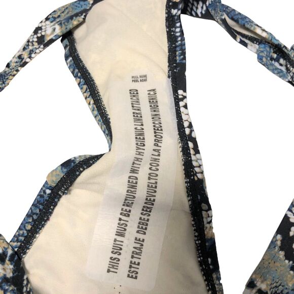 NEW Shade & Shore Snake Skin Print Bikini Set Triangle Top Cheeky Bottom Size M - Picture 10 of 12